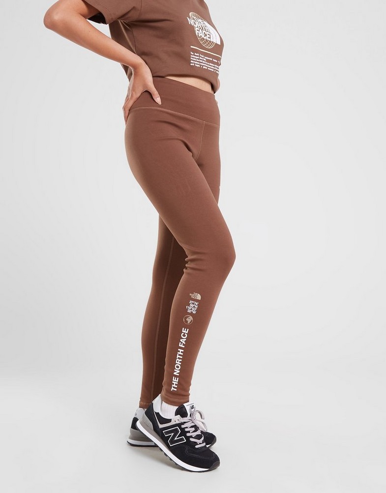Colanți pentru femei THE NORTH FACE COLANȚI WORLD GRAPHIC LEGGIN BROWN NF0A85AL0KA1 Maro