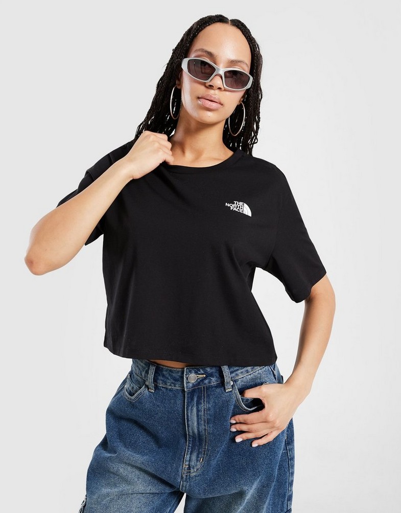 Dámske tričko THE NORTH FACE TRIČKO SIMPLE DOME CROP T BLK/WH NF0A87U4JK31 Čierna