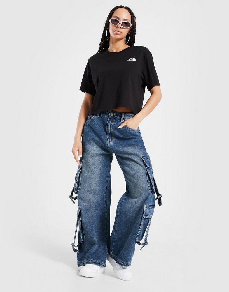 Dámske tričko THE NORTH FACE TRIČKO SIMPLE DOME CROP T BLK/WH NF0A87U4JK31 Čierna
