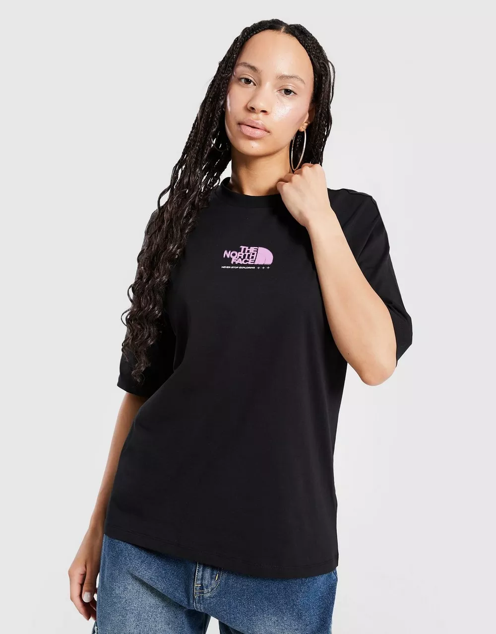 THE NORTH FACE ФУТБОЛКА GLOBE GRPH BF T BLK/PNK, фото 1 з 5