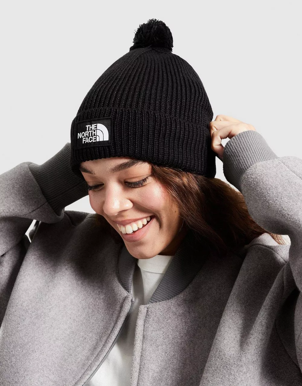 THE NORTH FACE КЕПКА TNF LOGO BOX POM BEANIE, фото 1 з 3