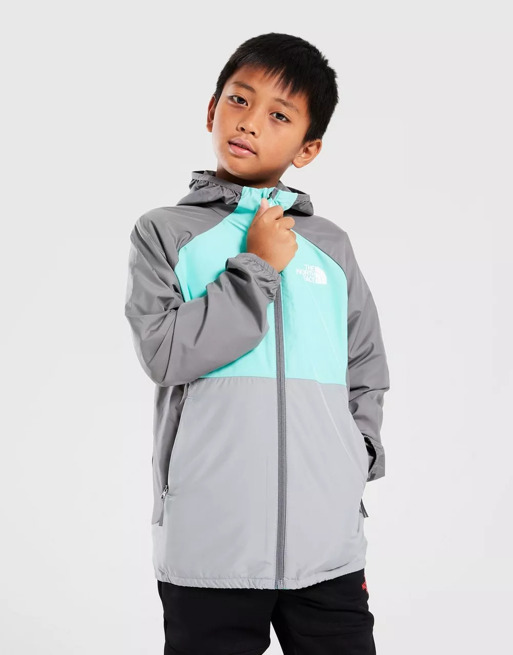 THE NORTH FACE КУРТКА $WINDRUNNER GREY/TEAL, фото 1 з 4