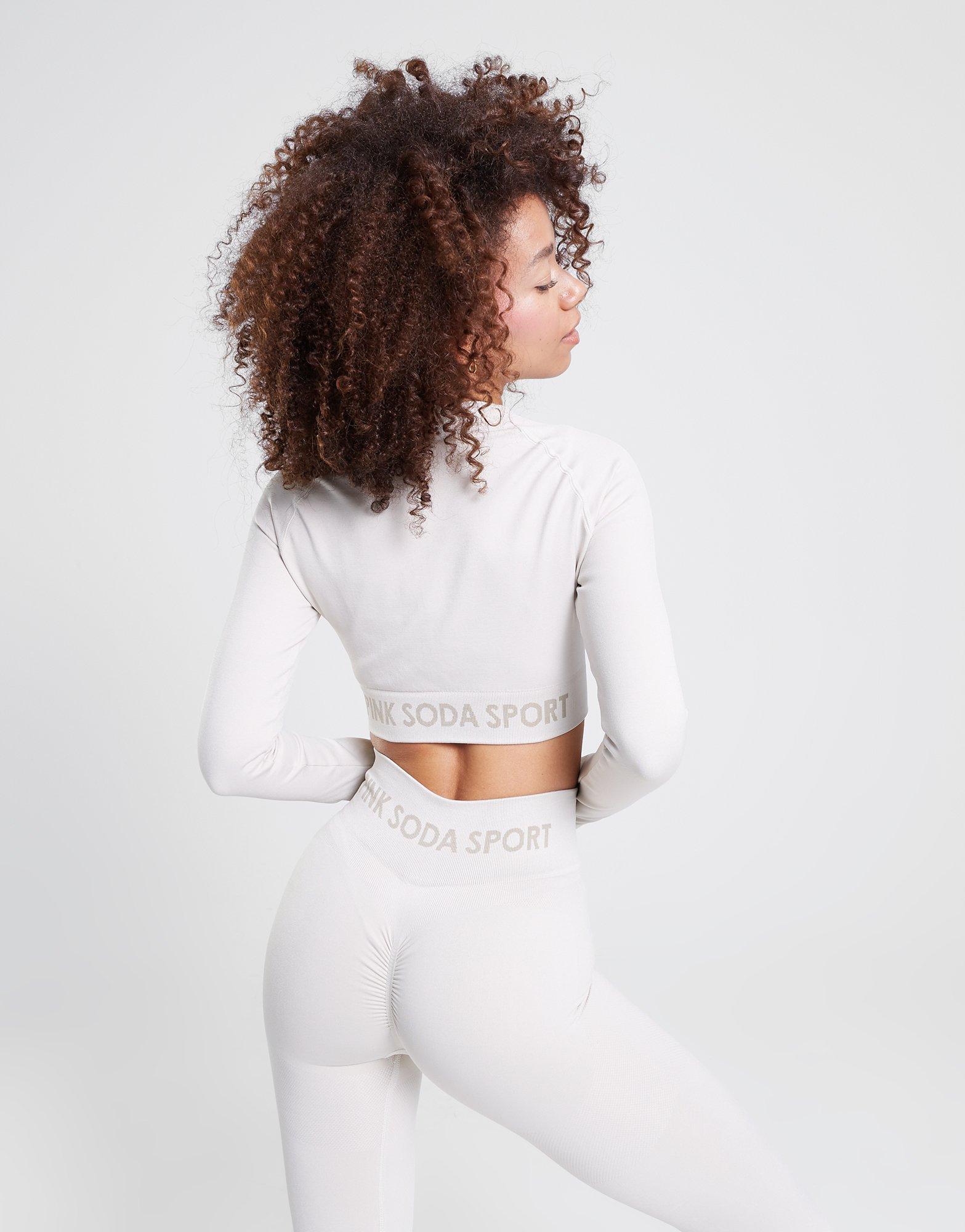 Дамско фитнес облекло PINK SODA ТОП LOGO SMLS LS PMST PSSTW11735501 Бежов