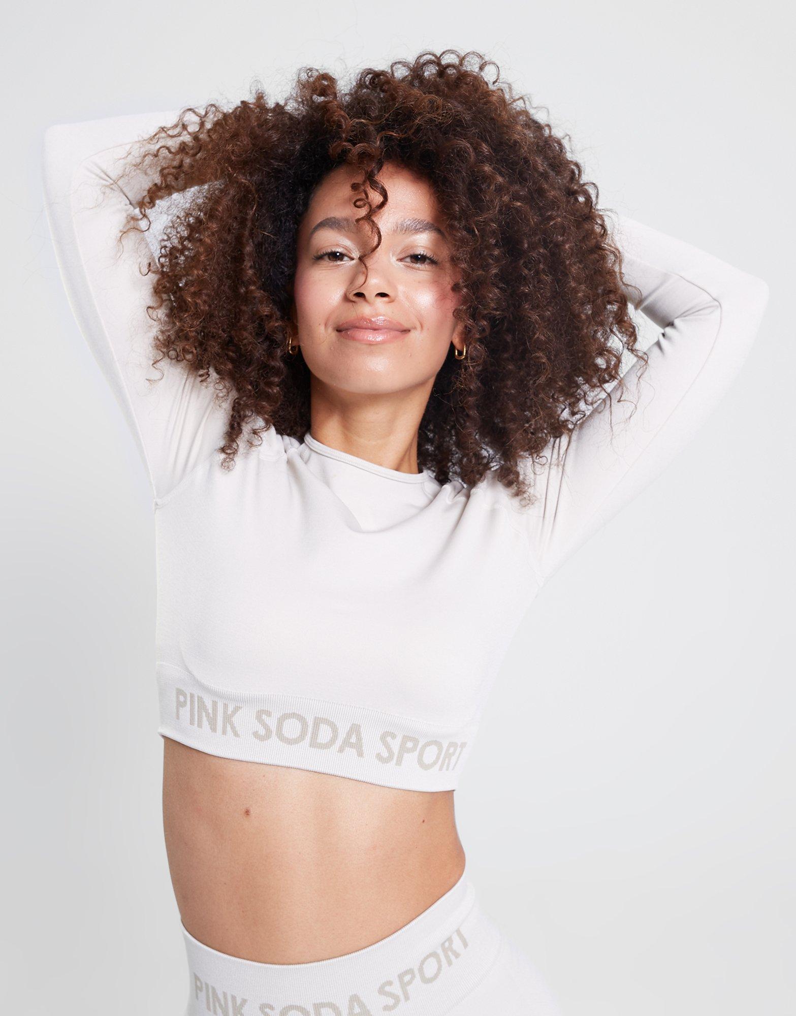Дамско фитнес облекло PINK SODA ТОП LOGO SMLS LS PMST PSSTW11735501 Бежов
