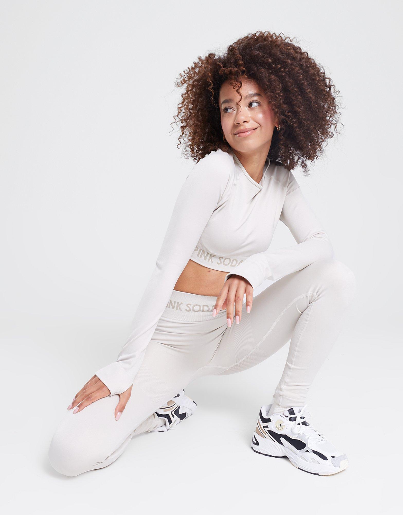 Дамско фитнес облекло PINK SODA ТОП LOGO SMLS LS PMST PSSTW11735501 Бежов