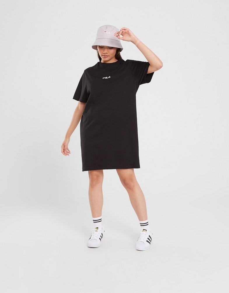 Női egyberuhák FILA NŐI RUHA SHANON TEE DRS BLK SHANONSS23JDMBLK Fekete