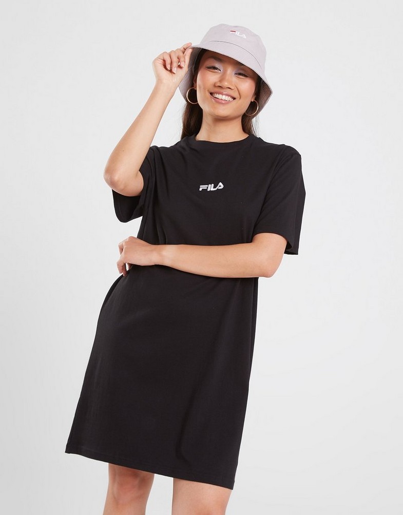 Női egyberuhák FILA NŐI RUHA SHANON TEE DRS BLK SHANONSS23JDMBLK Fekete