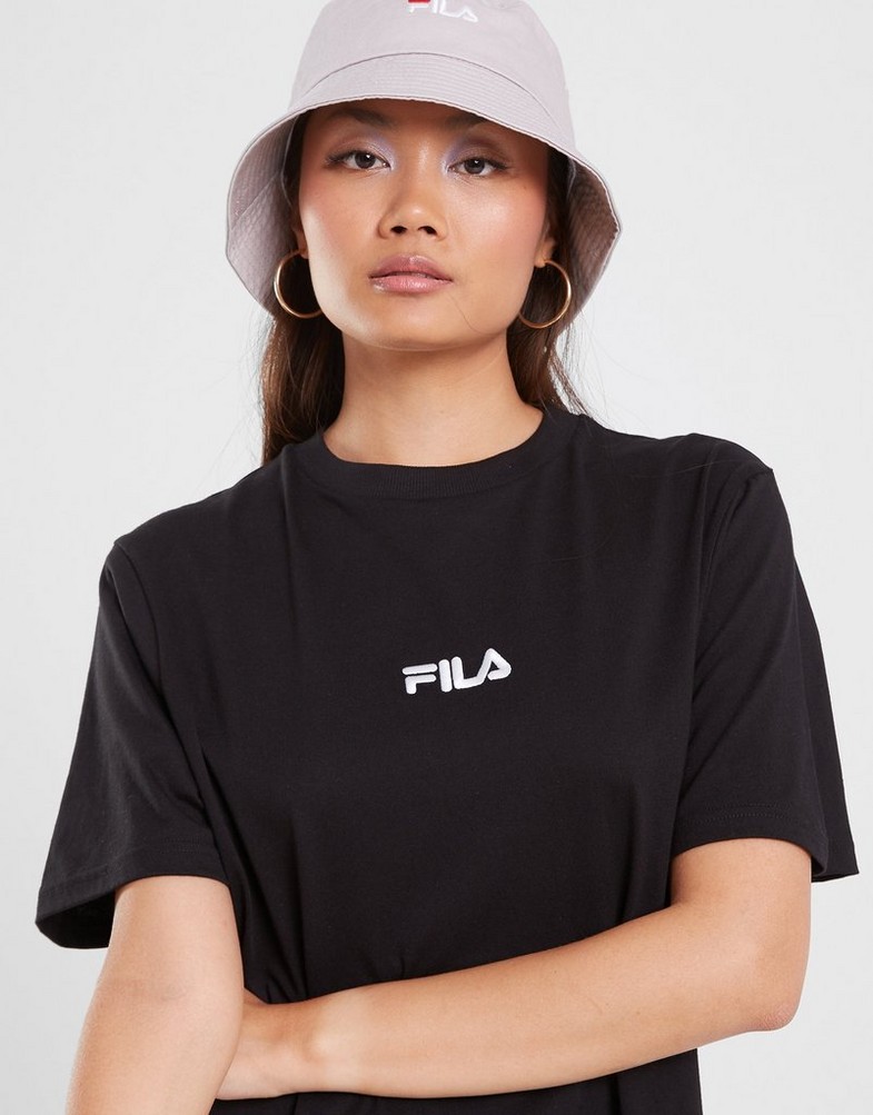 Női egyberuhák FILA NŐI RUHA SHANON TEE DRS BLK SHANONSS23JDMBLK Fekete