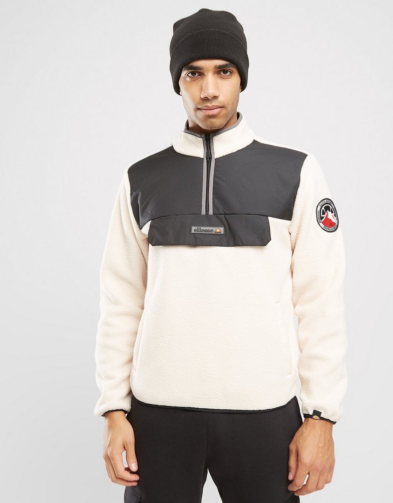 Pánska mikina ELLESSE FLÍSOVÁ MIKINA ZINCO OH JACKET OFF WHT SHT19077904 Béžová