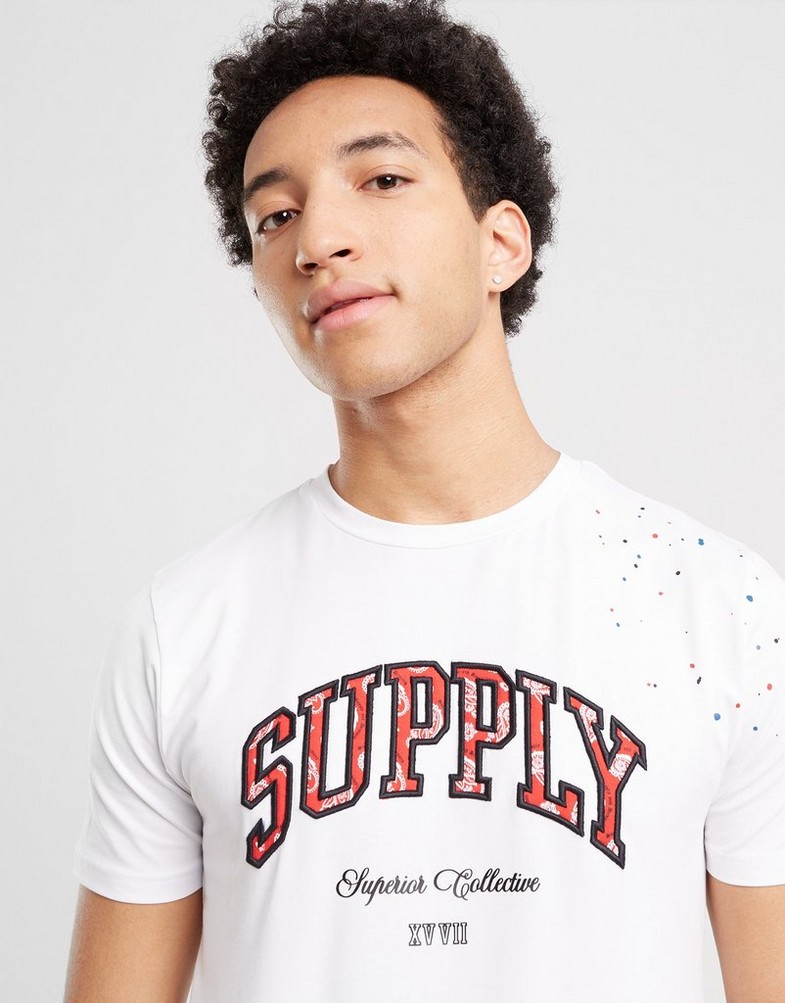 Koszulka, t-shirt męski SUPPLY&DEMAND T-SHIRT TEAM SPLATTER TEE OPTIC WHIT SUPTM16367 Biały