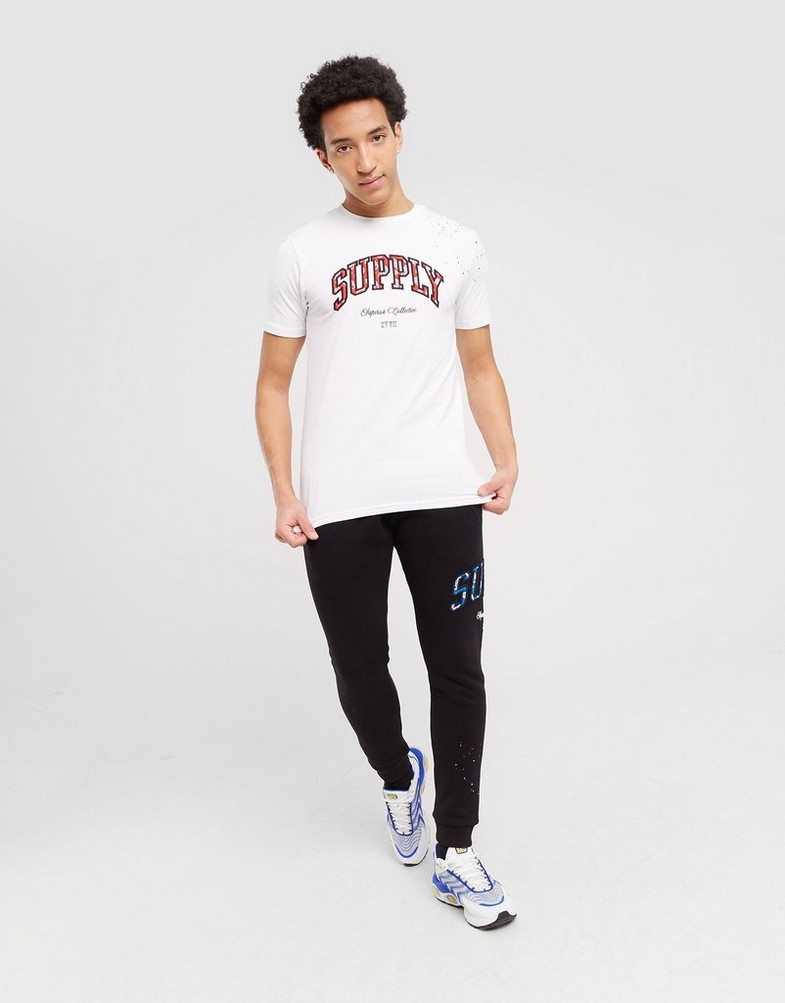 Koszulka, t-shirt męski SUPPLY&DEMAND T-SHIRT TEAM SPLATTER TEE OPTIC WHIT SUPTM16367 Biały