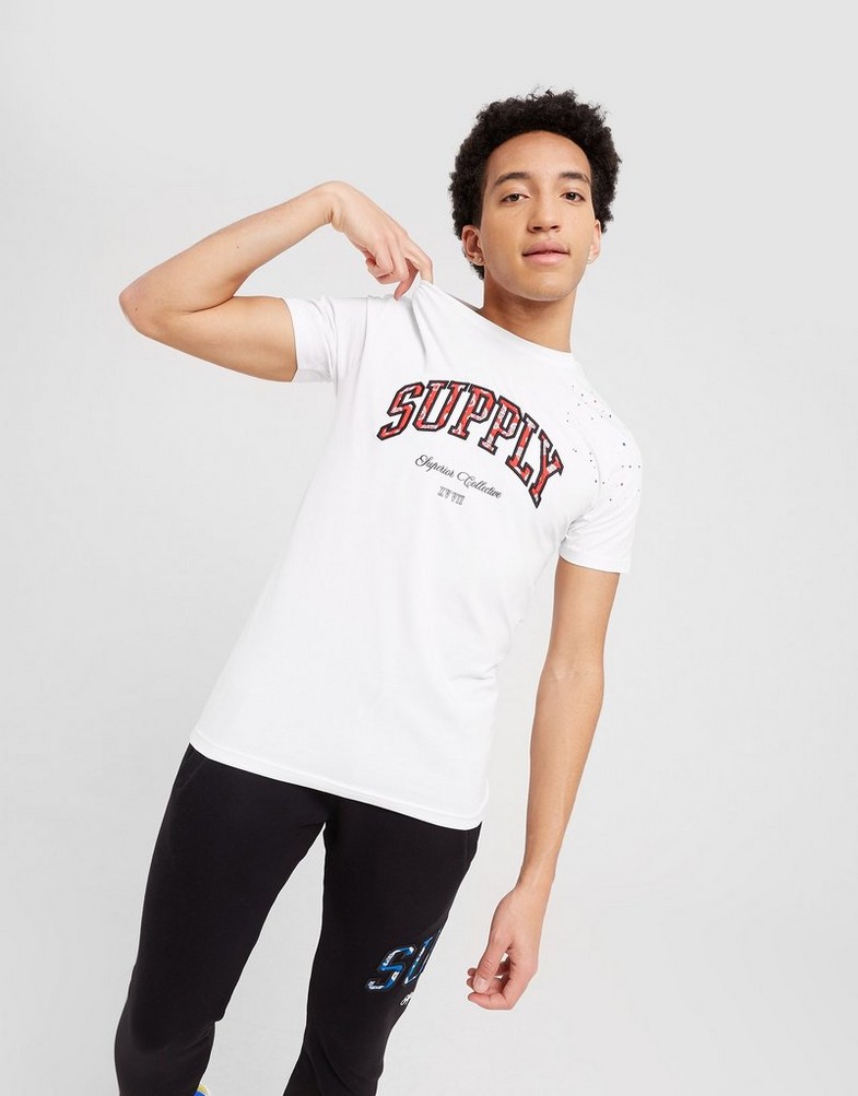 Koszulka, t-shirt męski SUPPLY&DEMAND T-SHIRT TEAM SPLATTER TEE OPTIC WHIT SUPTM16367 Biały