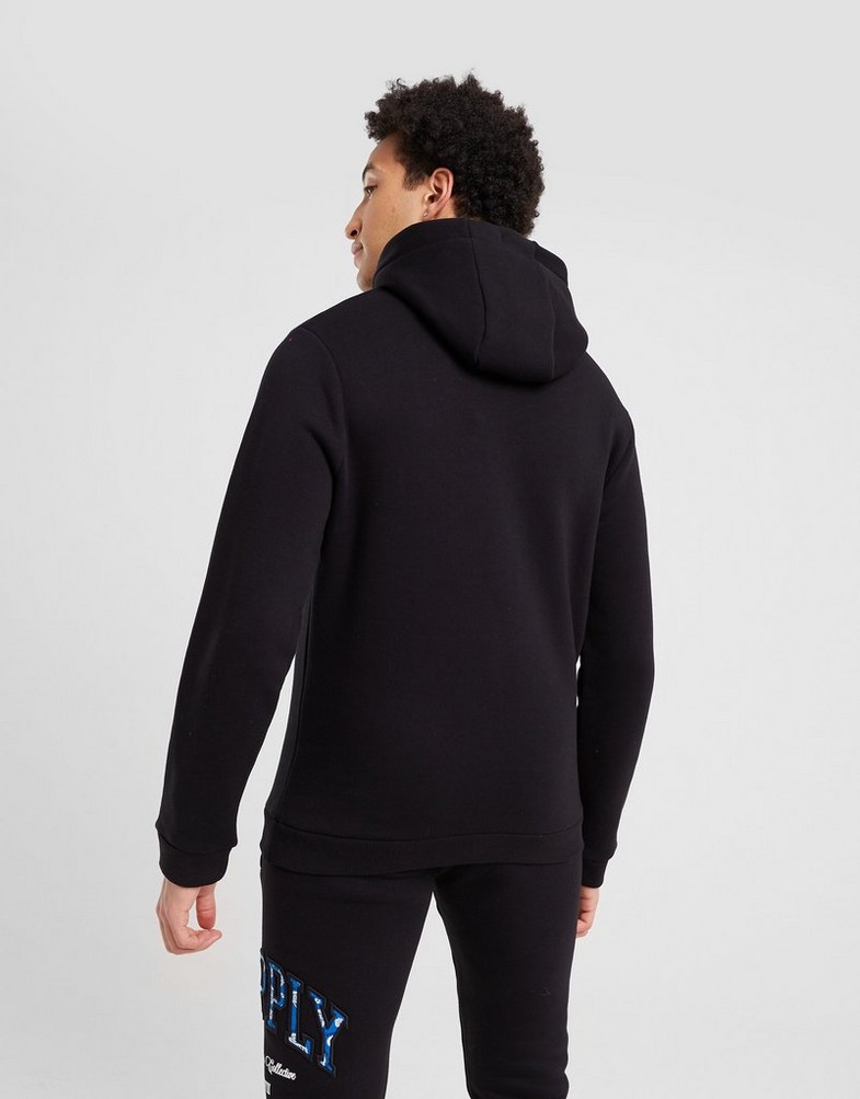 Bluza męska SUPPLY&DEMAND BLUZA TEAM SPLATTER HOOD ZIP BLACK SUPTM16368 Czarny