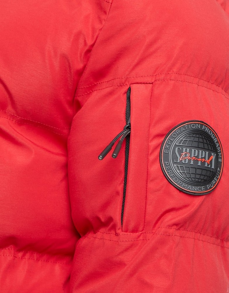 Férfi kabát SUPPLY&DEMAND KABÁT TÉLI NIKOL PUFFER RED SUPTM16630 Piros