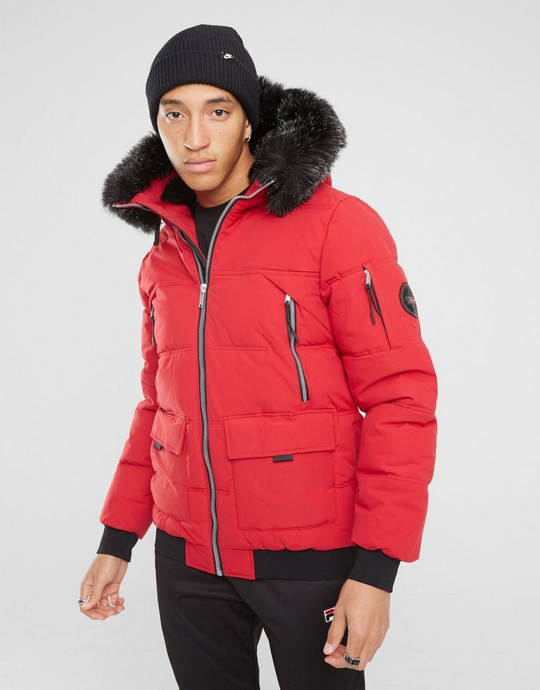 Férfi kabát SUPPLY&DEMAND KABÁT TÉLI TAYMORE SHORT PARKA SUPTM16634 Piros