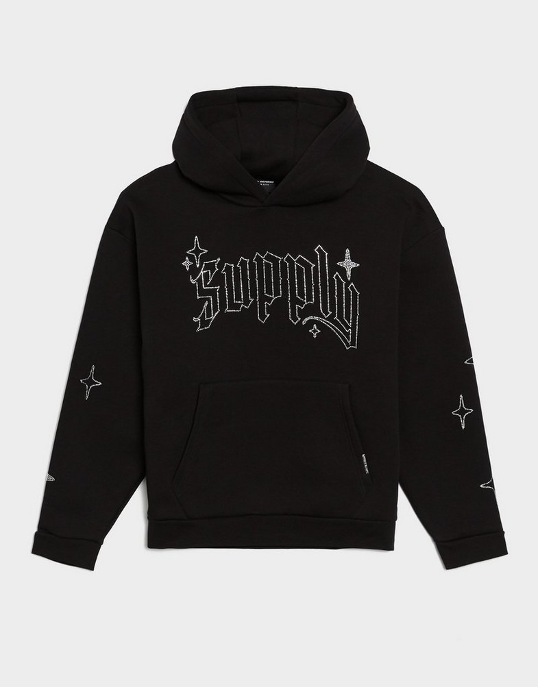 Bluza męska SUPPLY&DEMAND BLUZA Z KAPTUREM SHARD HD BLK-BLK SUPTM17622007 Czarny
