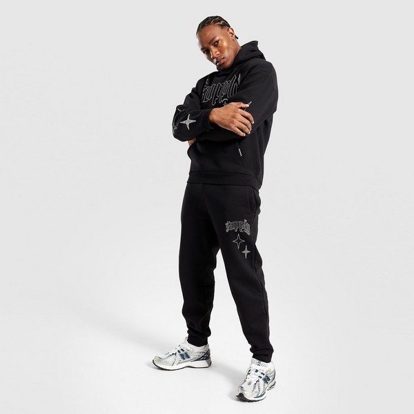 SUPPLY&amp;DEMAND BLUZA Z KAPTUREM SHARD HD BLK-BLK