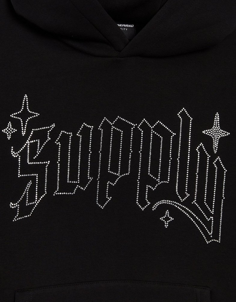 Bluza męska SUPPLY&DEMAND BLUZA Z KAPTUREM SHARD HD BLK-BLK SUPTM17622007 Czarny