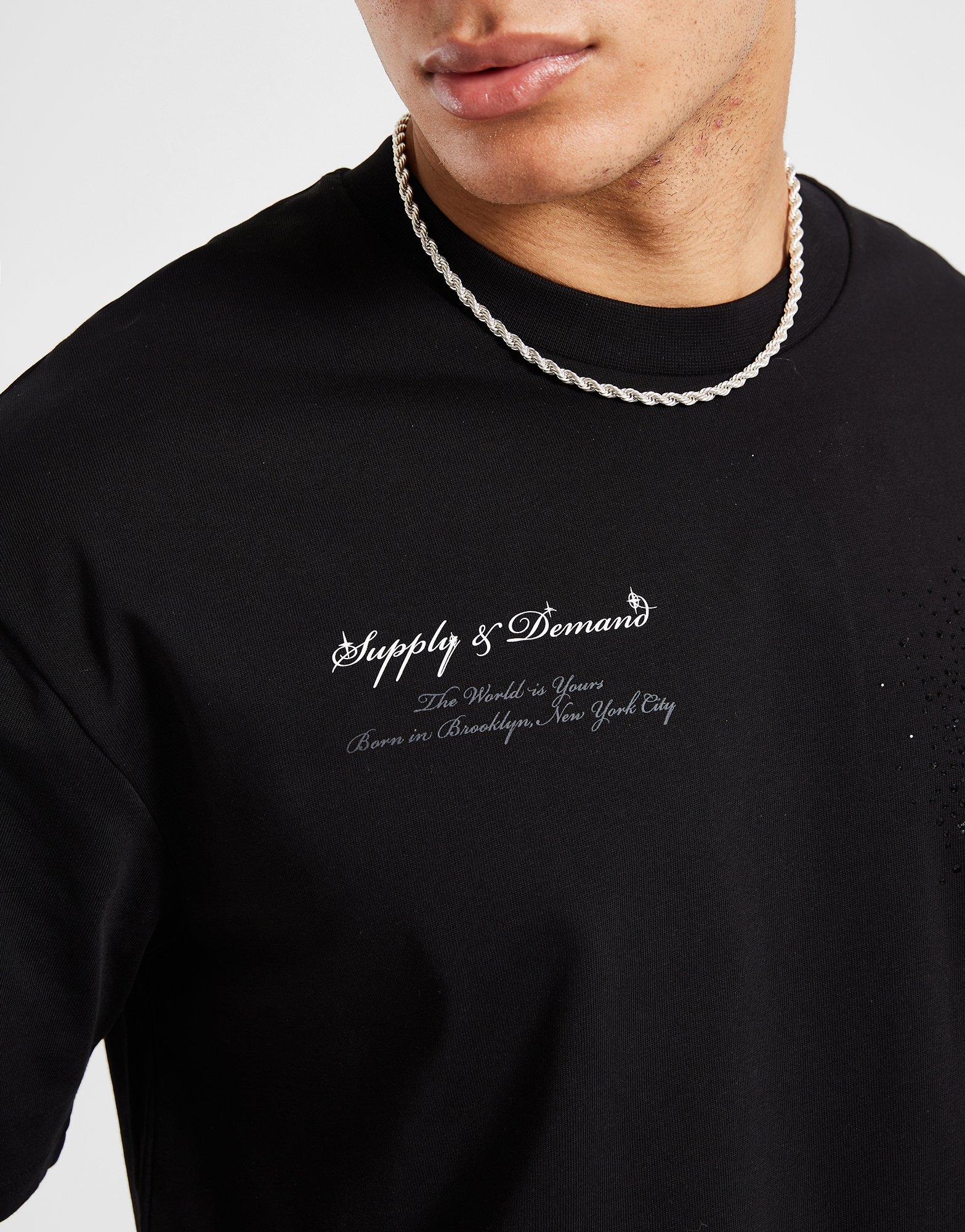 Koszulka, t-shirt męski SUPPLY&DEMAND T-SHIRT KLINK TEE SUPTM17677007 Czarny