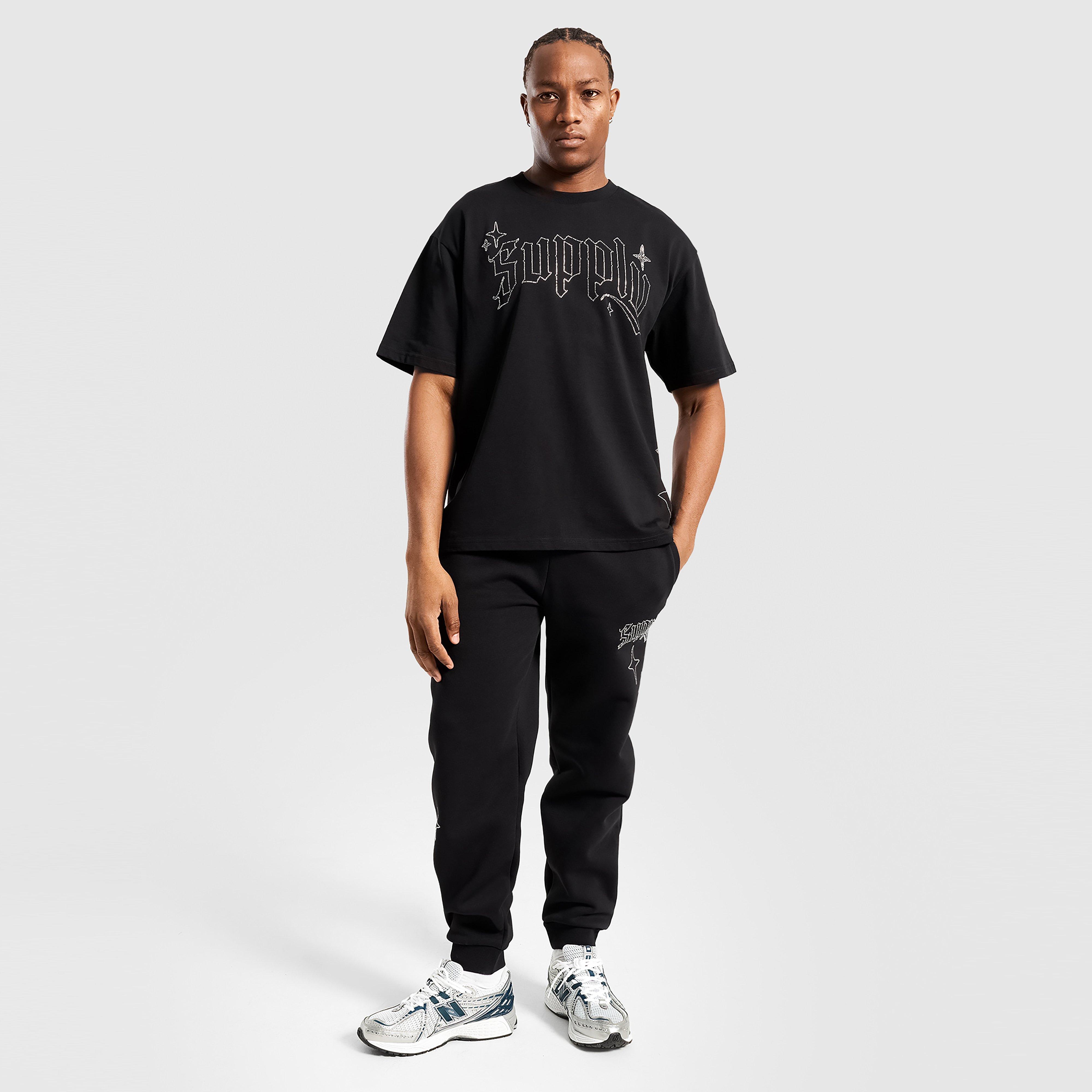 Férfi póló SUPPLY&DEMAND PÓLÓ SHARD TEE BLK-BLK
