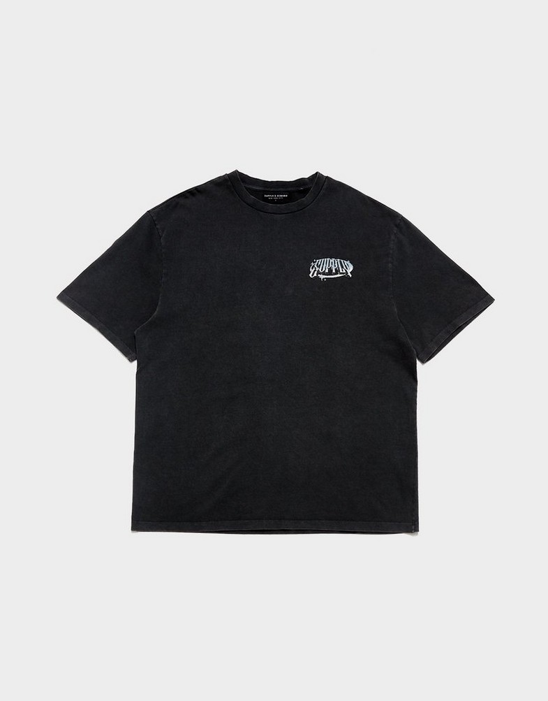 Pánske tričko SUPPLY&DEMAND TRIČKO CHROME STAR TEE BLK-BLK SUPTM17699007 Čierna