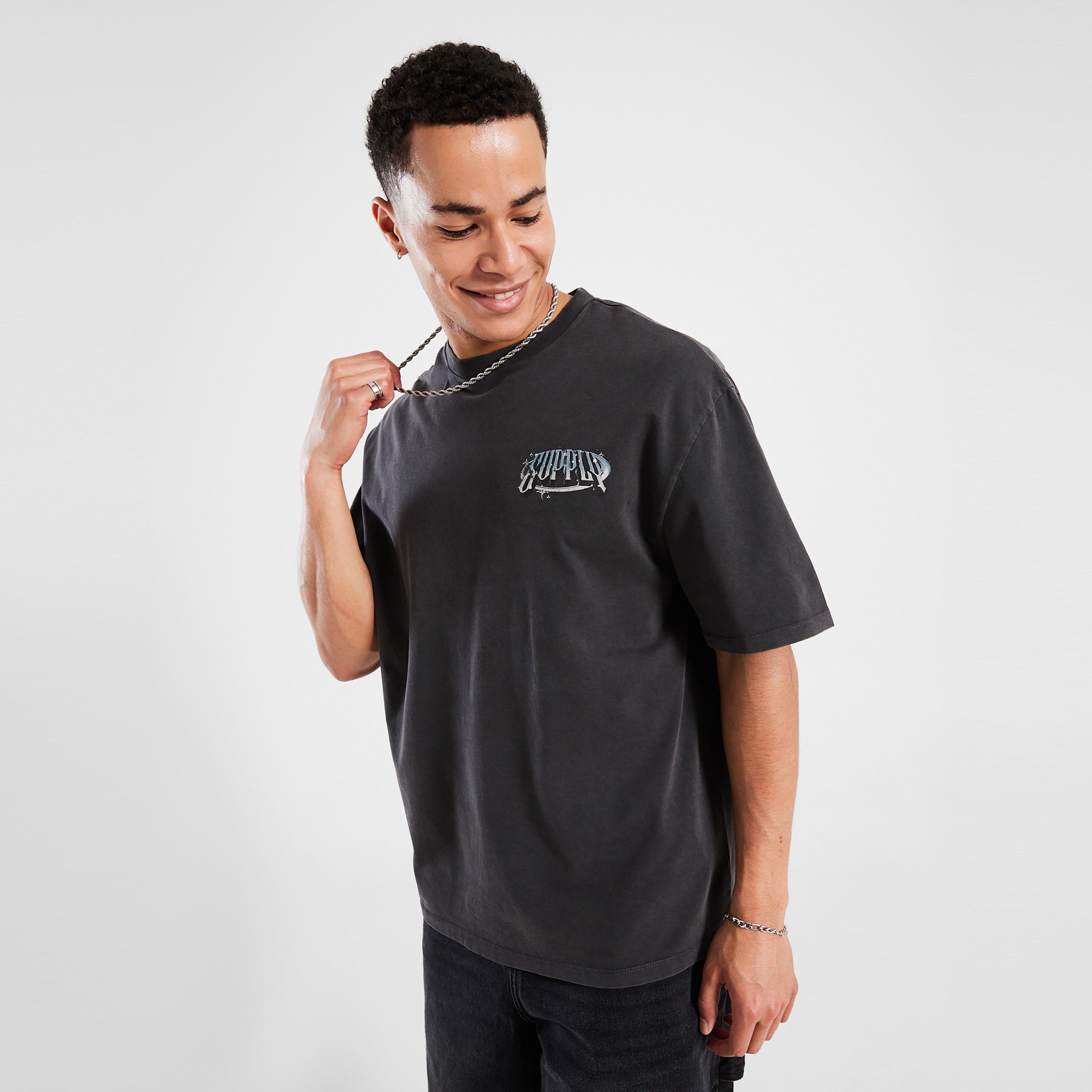 Férfi póló SUPPLY&DEMAND PÓLÓ CHROME STAR TEE BLK-BLK