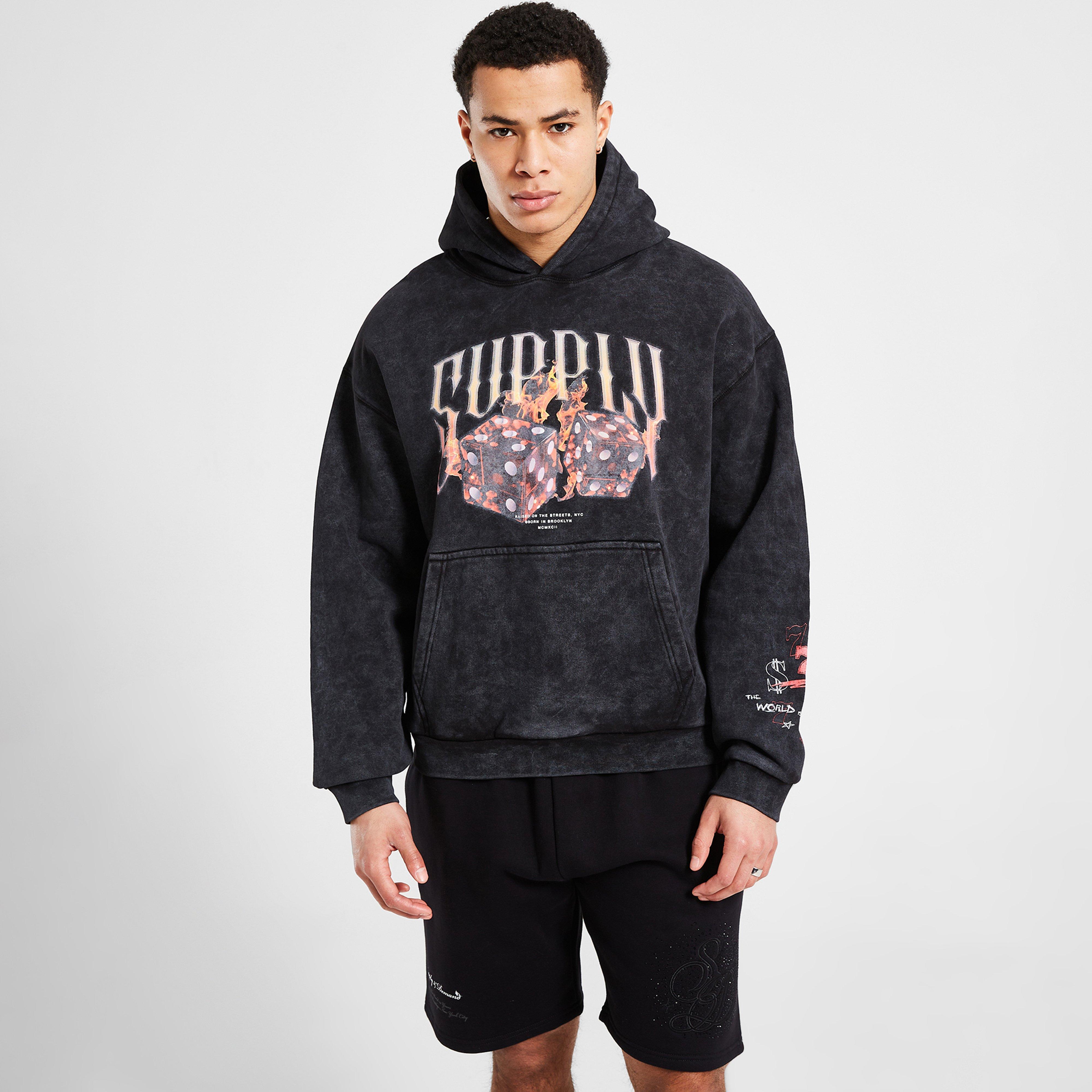 Férfi pulóverek SUPPLY&DEMAND PULÓVER KAPUCNIS FIRE DICE HD