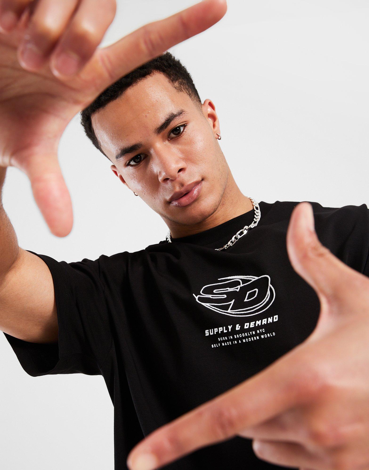 Чоловічі футболки SUPPLY&DEMAND ФУТБОЛКА KENZOR TEE BLK-BLK SUPTM17914007 Чорний