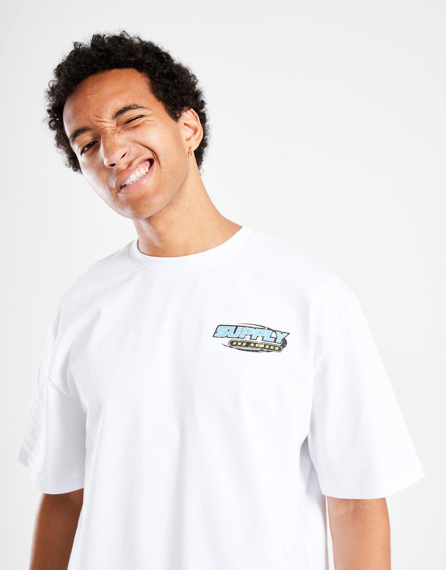 Koszulka, t-shirt męski SUPPLY&DEMAND T-SHIRT TRACKED INT TEE WHT-WHT SUPTM17947010 Biały