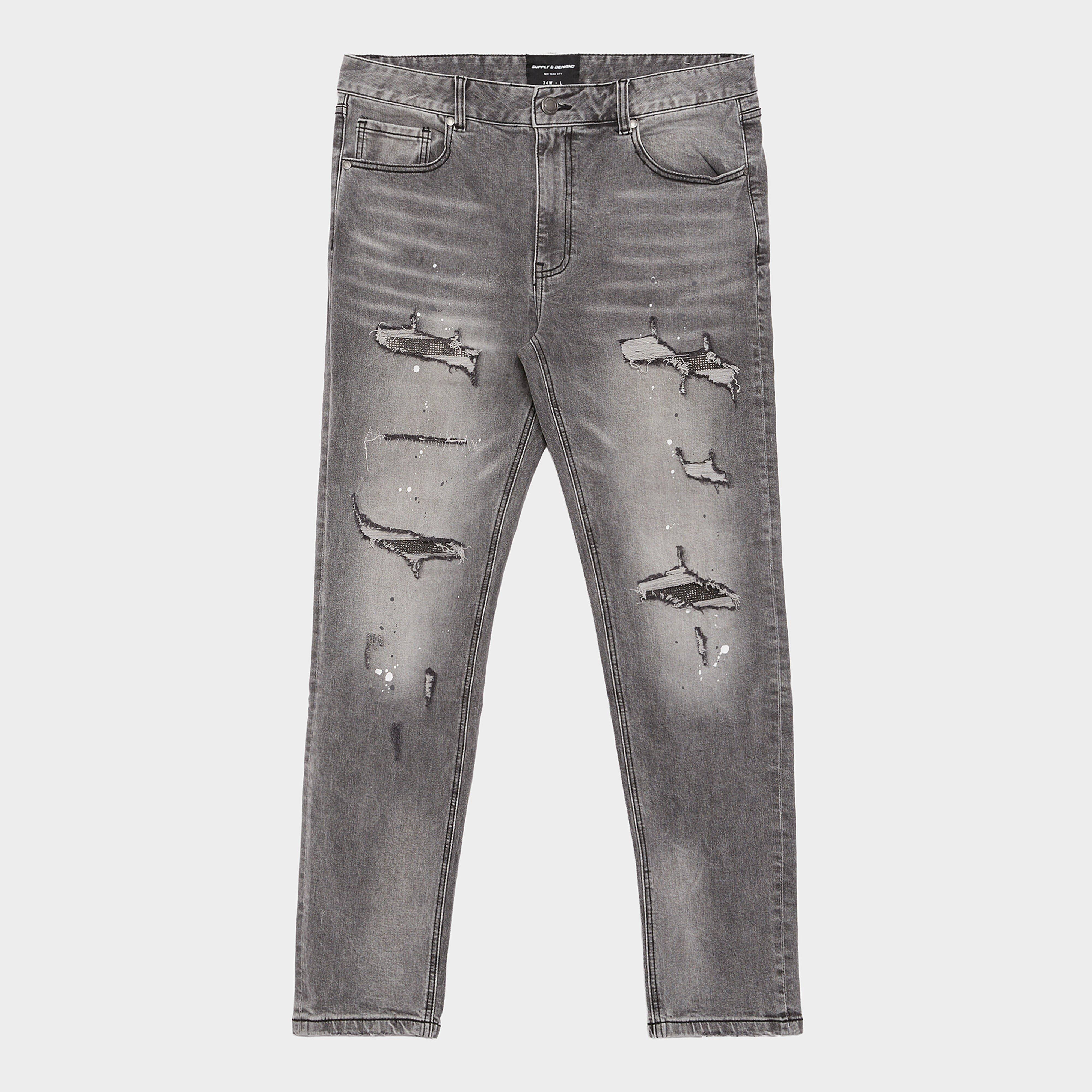 Pánske džínsy SUPPLY&amp;DEMAND NOHAVICE  RHINESTONE   SLM RP JN DDEN-GY