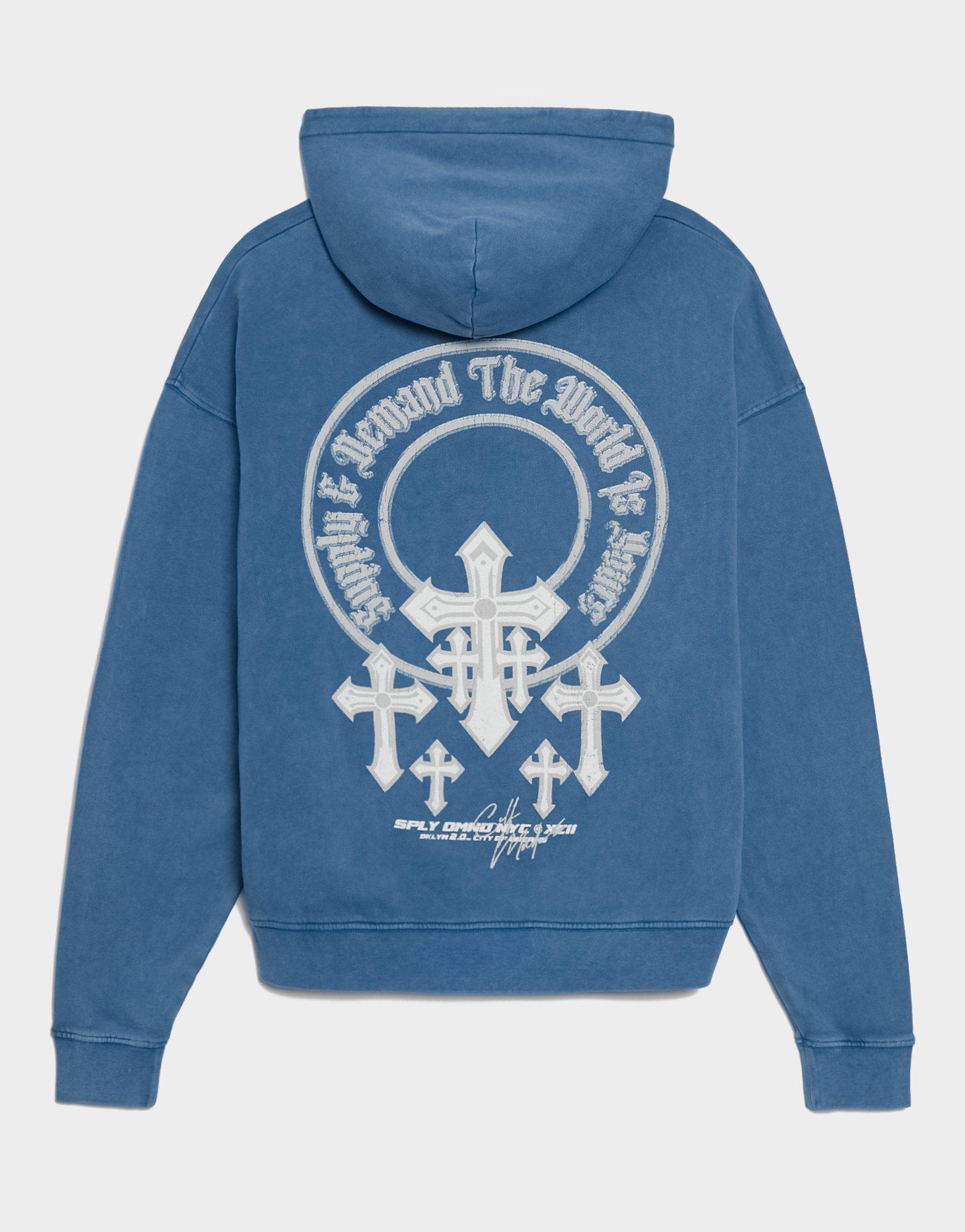 Pánska mikina SUPPLY&DEMAND MIKINA S KAPUCŇOU   CROSSES HD BLU-CPBL SUPTM18371053 Modrá