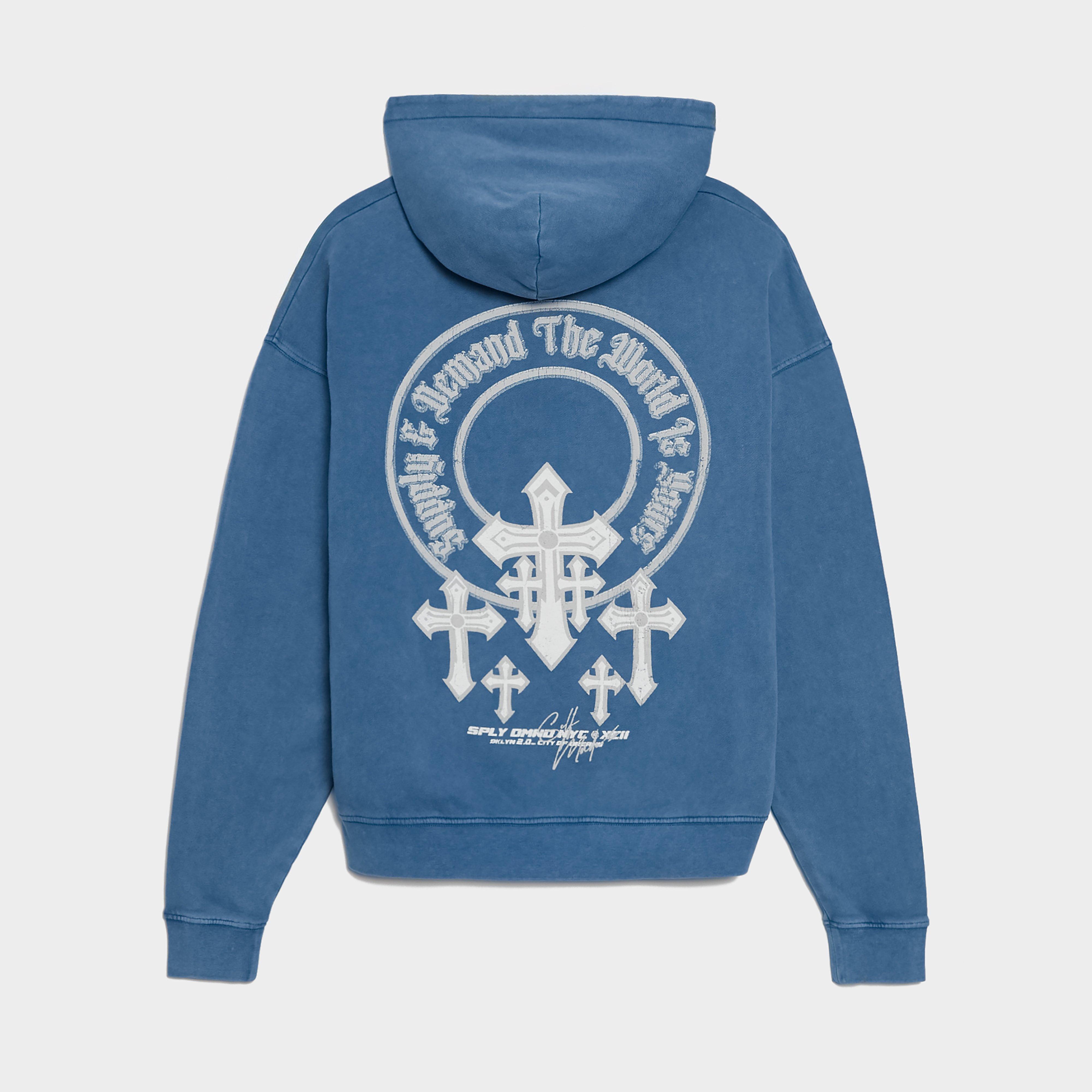 Pánska mikina SUPPLY&DEMAND MIKINA S KAPUCŇOU   CROSSES HD BLU-CPBL