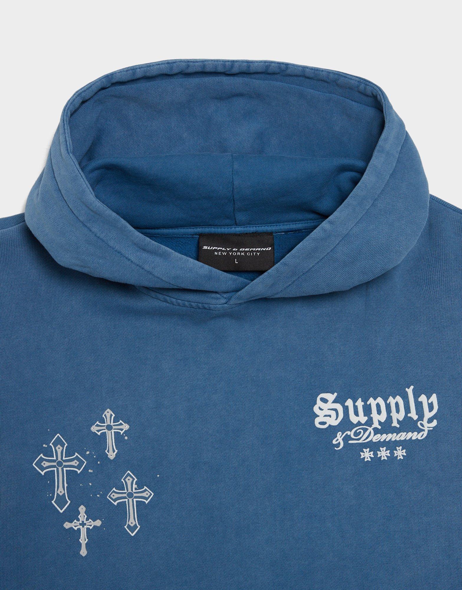 Pánska mikina SUPPLY&DEMAND MIKINA S KAPUCŇOU   CROSSES HD BLU-CPBL SUPTM18371053 Modrá