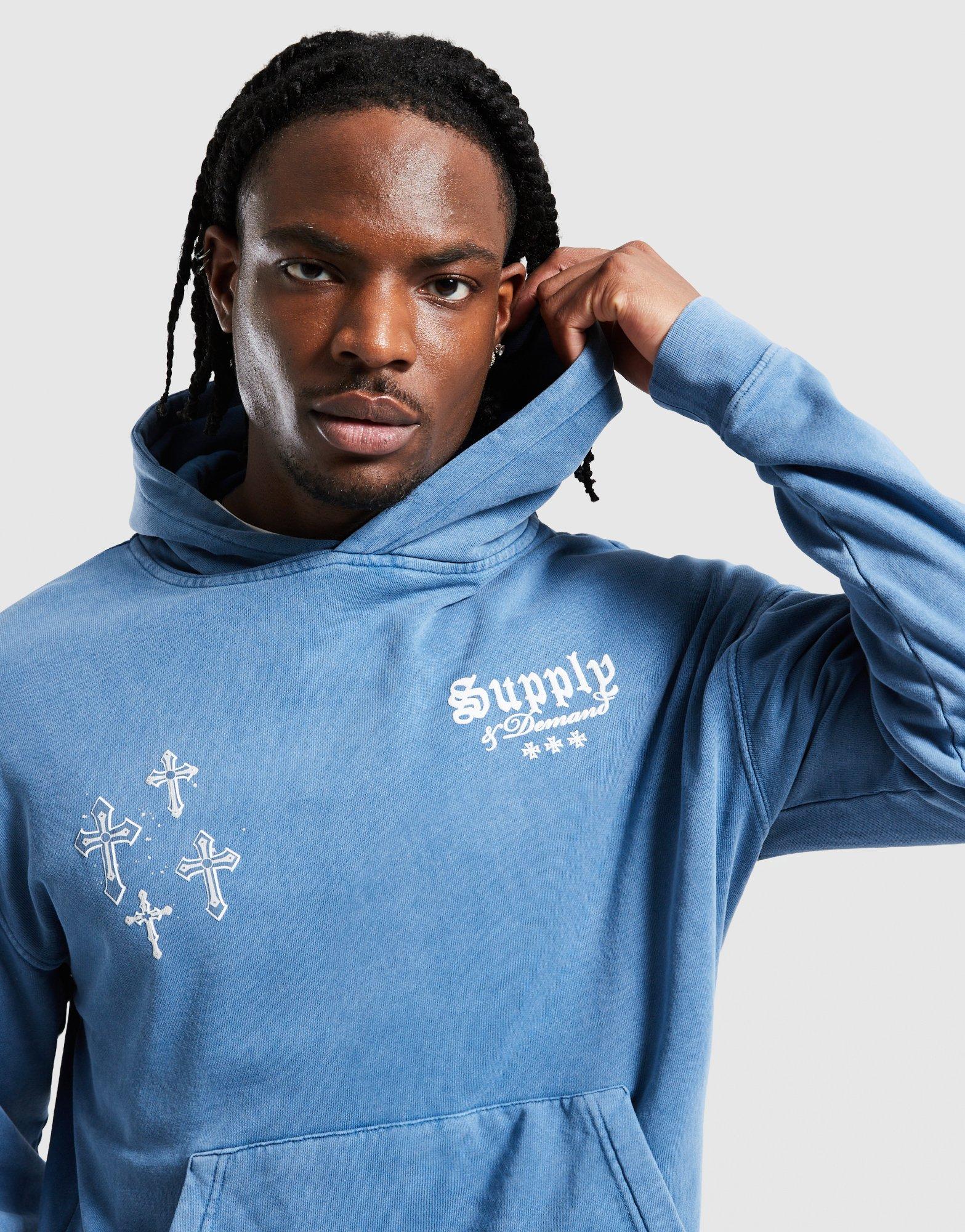 Чоловічі кофти SUPPLY&DEMAND КОФТА З КАПЮШОНОМ   CROSSES HD BLU-CPBL SUPTM18371053 Блакитний