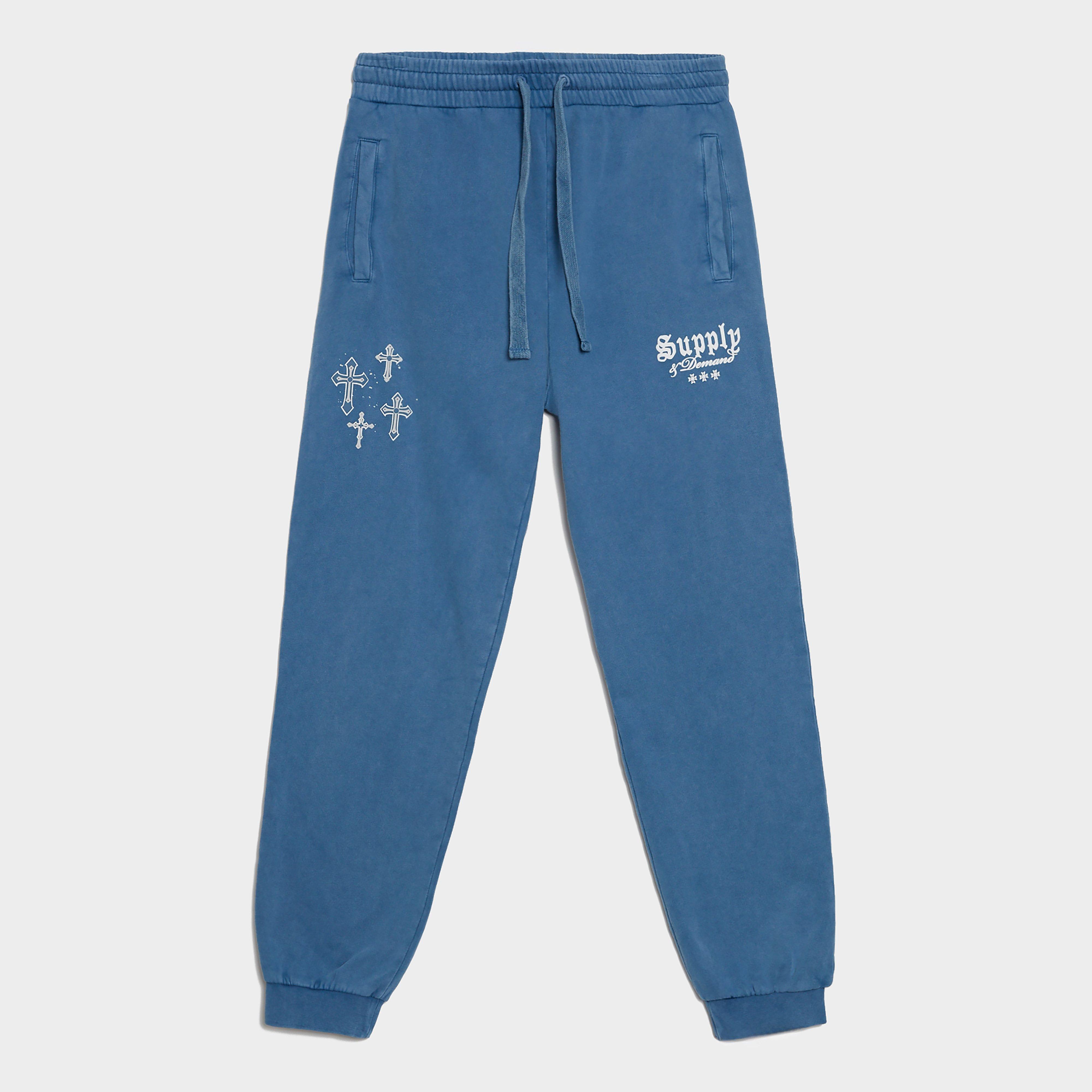 Pánske nohavice SUPPLY&DEMAND NOHAVICE  CROSSES PNT BLU-CPBL