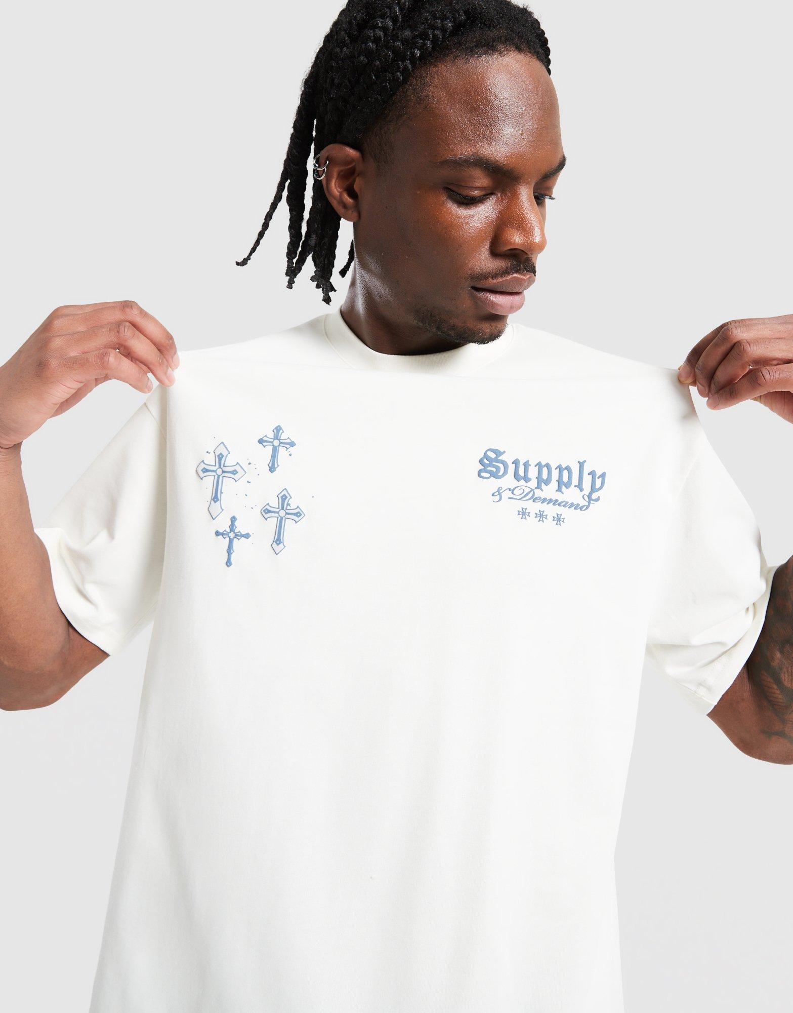 Vyriški marškiniai SUPPLY&DEMAND MARŠKINĖLIAI CROSSES TEE GRY-VGY SUPTM18373325 Balta