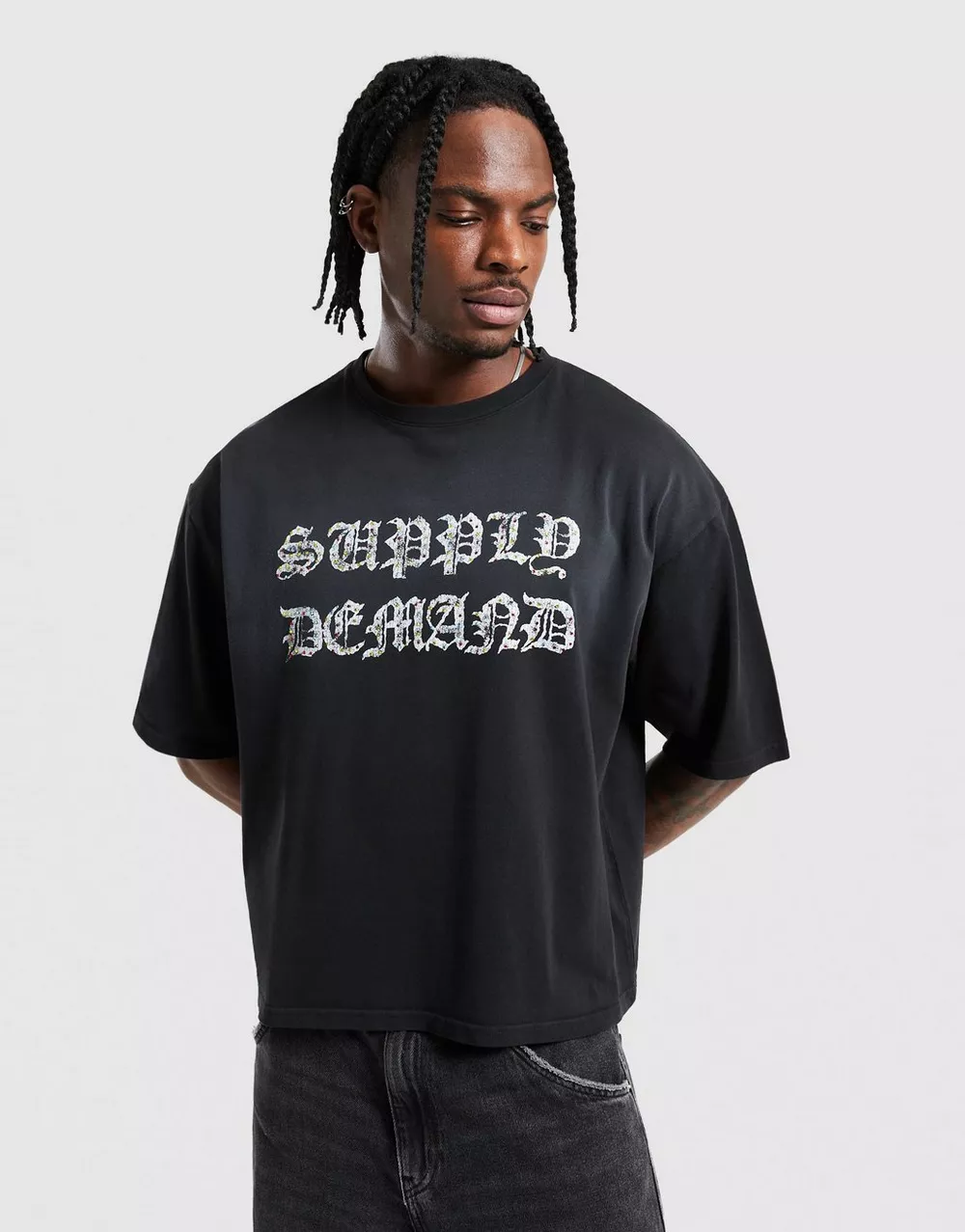 Supply & Demand SUPPLY&DEMAND ФУТБОЛКА GLITTER TEE BLK-BLK, фото 1 з 5