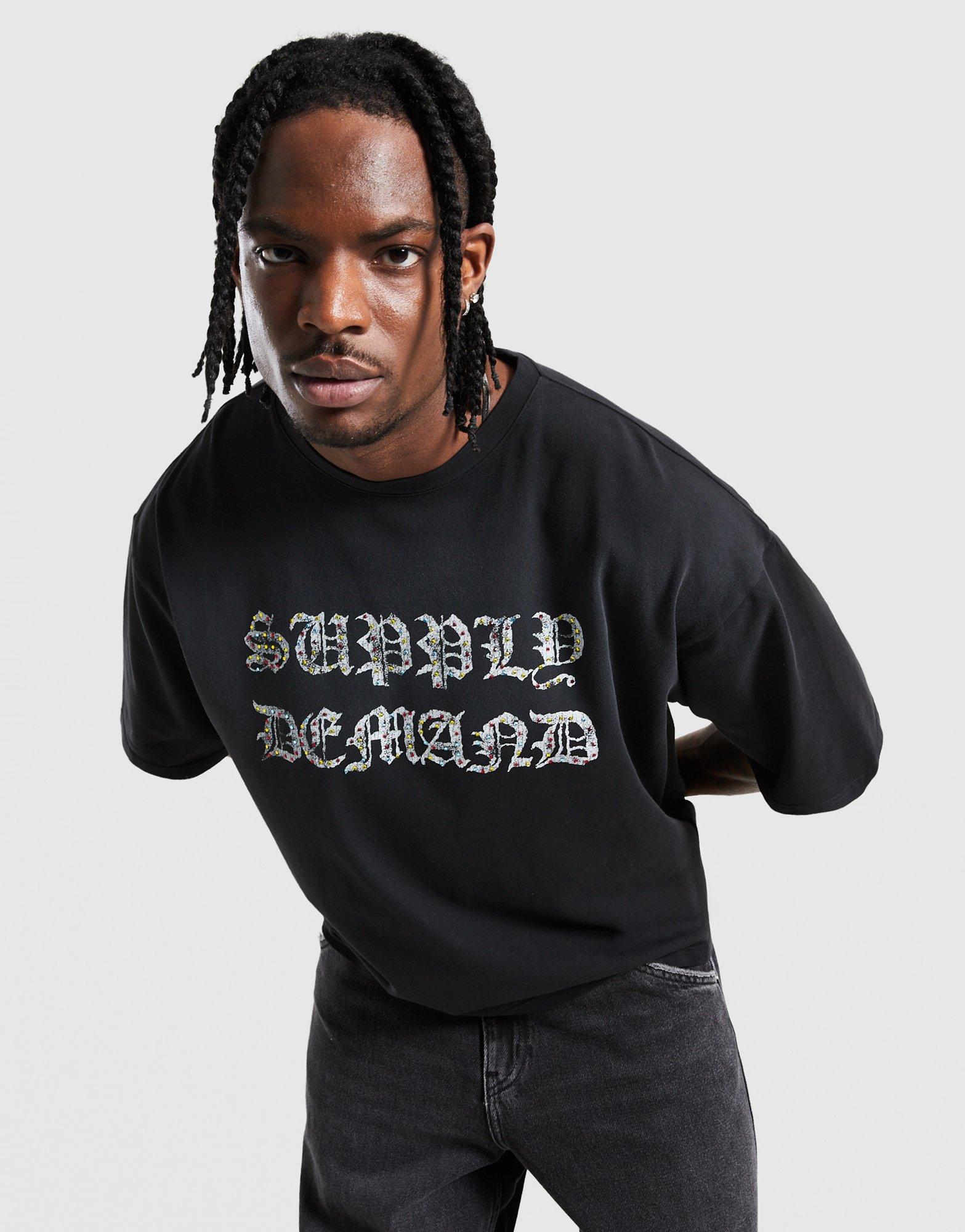 Muški T-shirt SUPPLY&DEMAND T-SHIRT GLITTER TEE BLK-BLK SUPTM18431007 crna