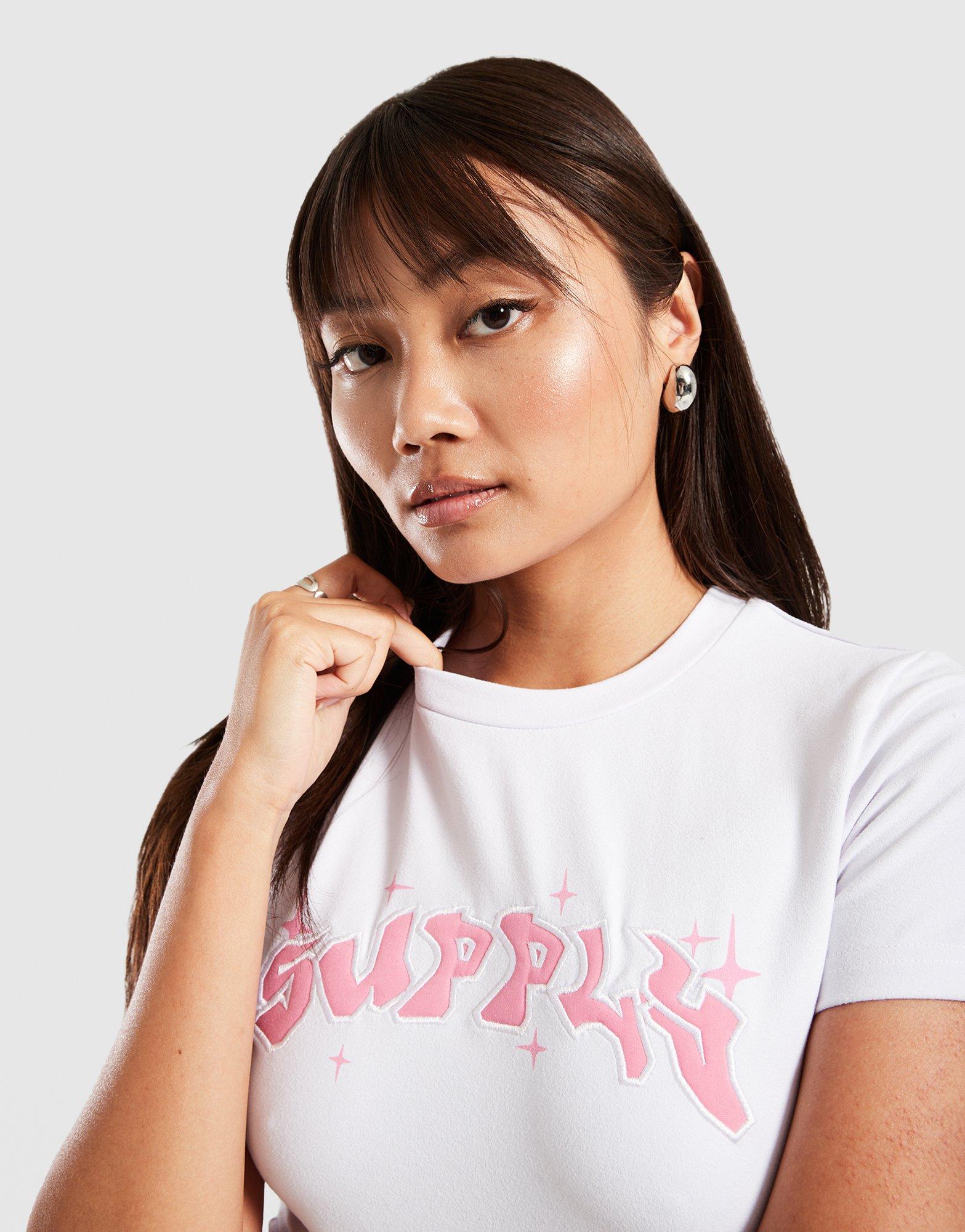 Koszulka, t-shirt damski SUPPLY&DEMAND T-SHIRT SUTTON SLM TEE SUPTW17658010 Biały