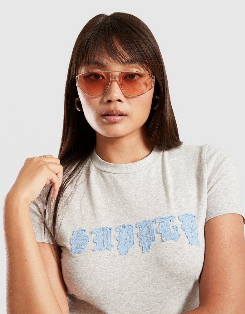 Дамска тениска SUPPLY&DEMAND ТЕНИСКА MORDEN SLIM TEE SUPTW17662054 Сив