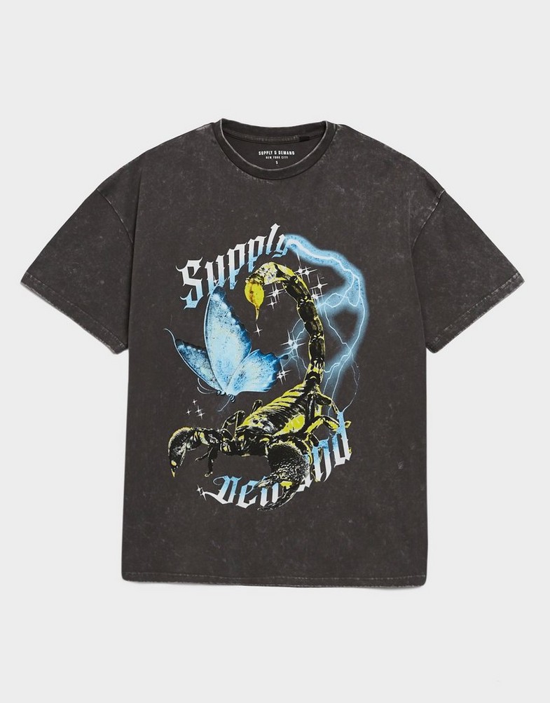 Koszulka, t-shirt damski SUPPLY&DEMAND T-SHIRT SCORP WASH TEE SUPTW17900588 Szary