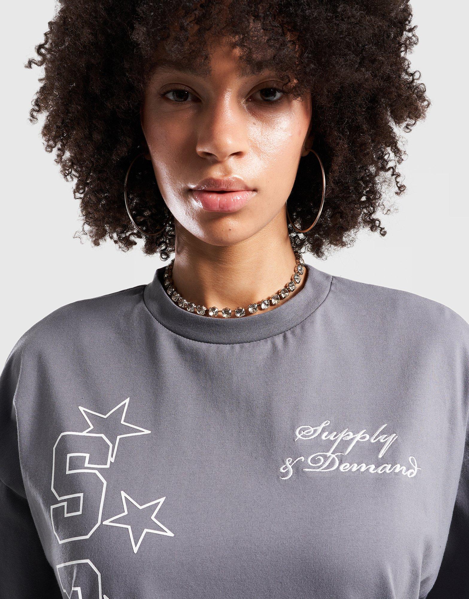 Koszulka, t-shirt damski SUPPLY&DEMAND T-SHIRT REA TEE SUPTW18058171 Szary