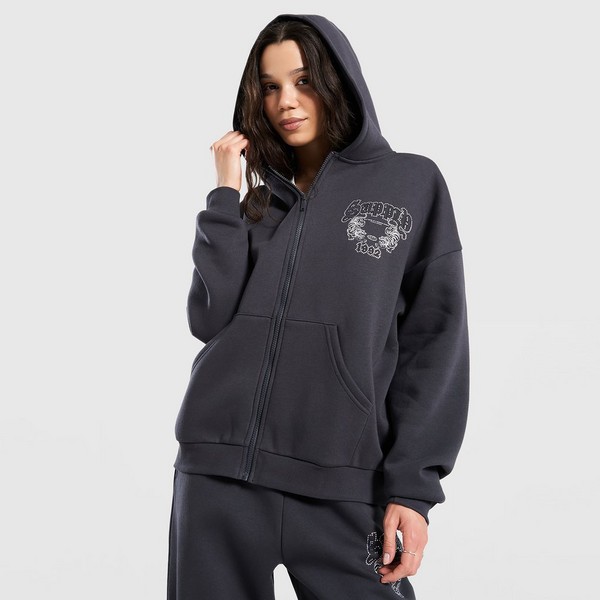 SUPPLY&amp;DEMAND MIKINA ROZEPÍNACÍ S KAPUCÍ HEATHER