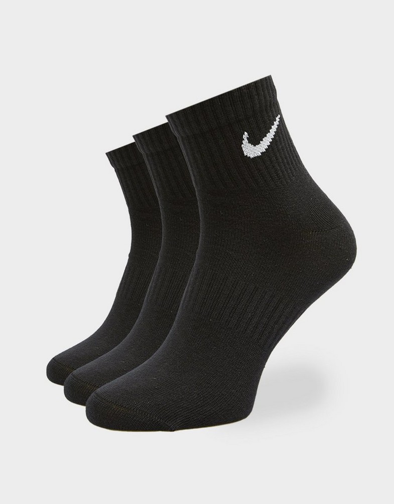 Skarpetki damskie NIKE SKARPETY U NK EVERYDAY LTWT ANKLE 3PR SX7677-010 Czarny