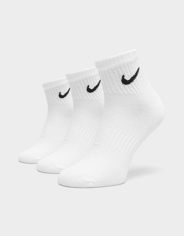 Moteriškos kojinės NIKE KOJINĖS U NK EVERYDAY LTWT ANKLE 3PR SX7677-100 Balta