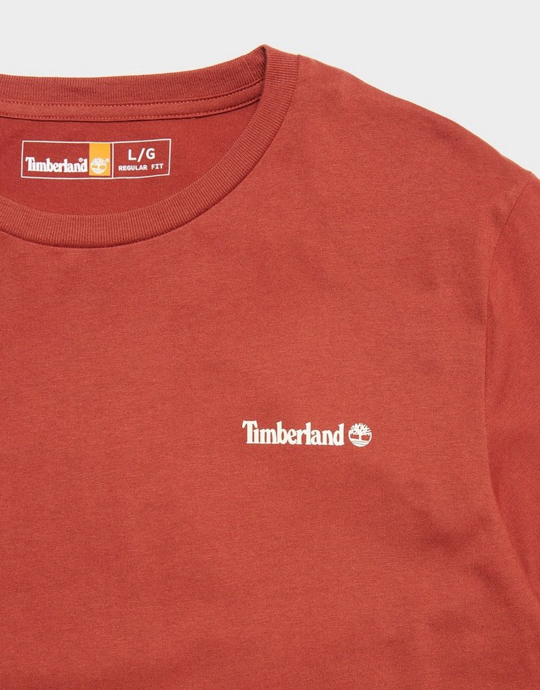 Tricou pentru bărbați TIMBERLAND TRICOU FRONT AND BACK LOGO TB0A2PSAEOD1 Bordo