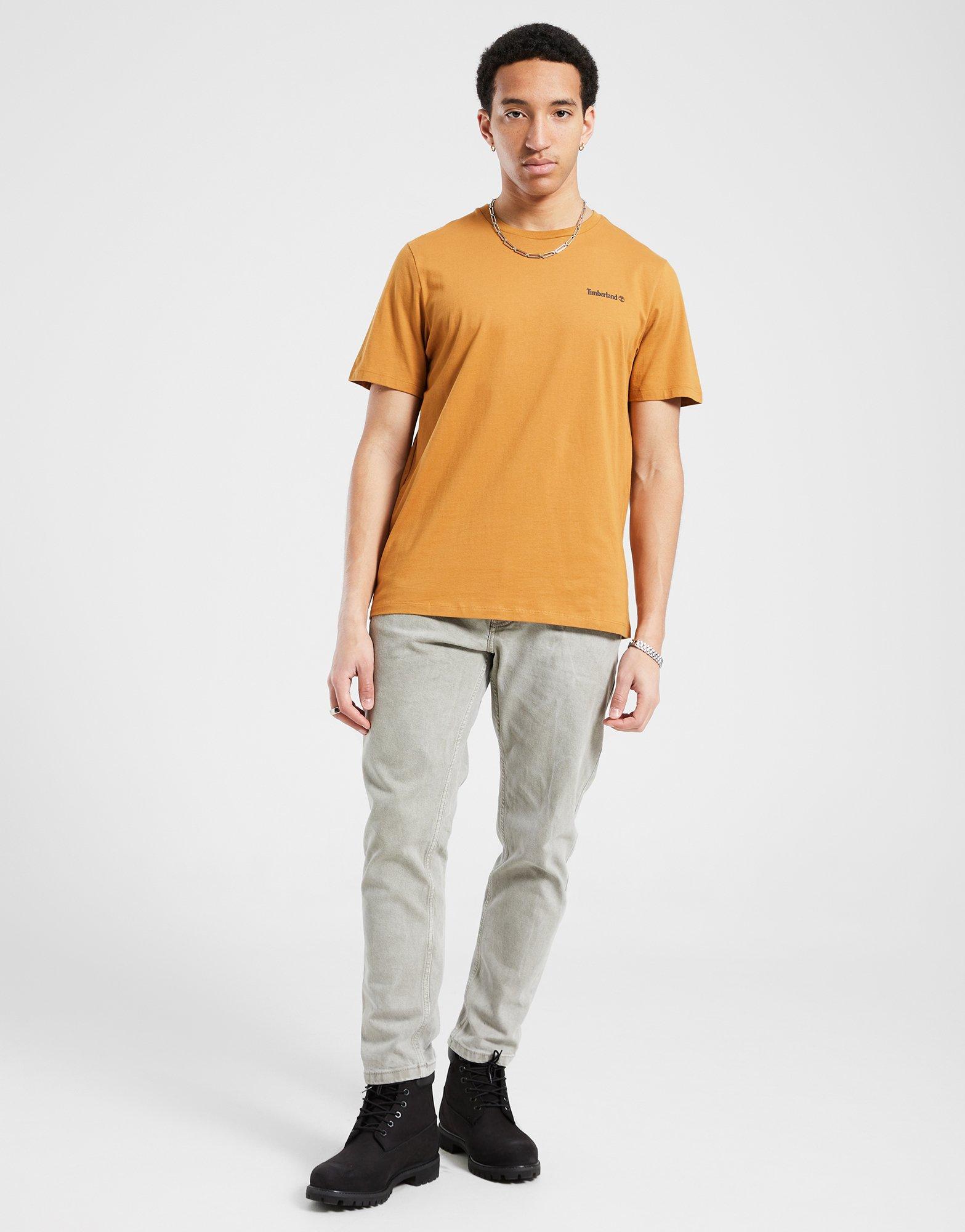 Muški T-shirt TIMBERLAND T-SHIRT FRONT AND BACK LOGO TB0A2PSAP471 zlatna