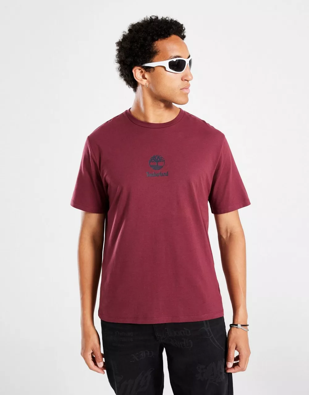 TIMBERLAND ФУТБОЛКА NEW SMALL LOGO PRINT SS TEE BURGUNDY, фото 1 з 5
