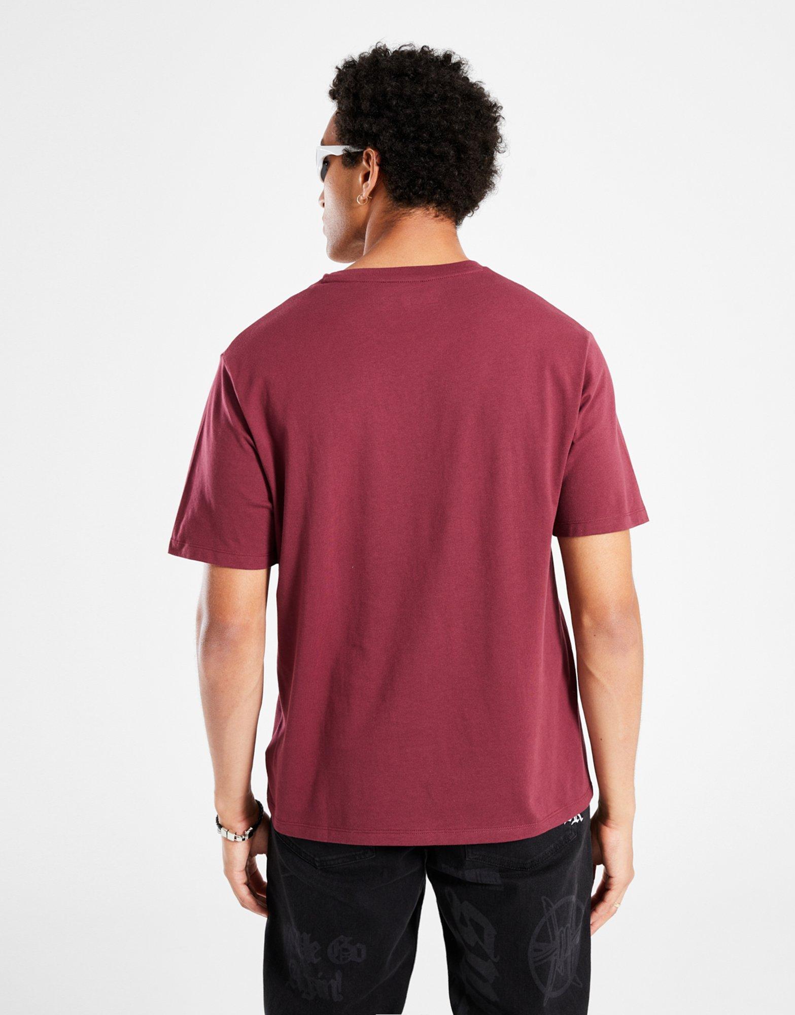 Férfi póló TIMBERLAND PÓLÓ NEW SMALL LOGO PRINT SS TEE BURGUNDY TB0A6WWT6481 Lila
