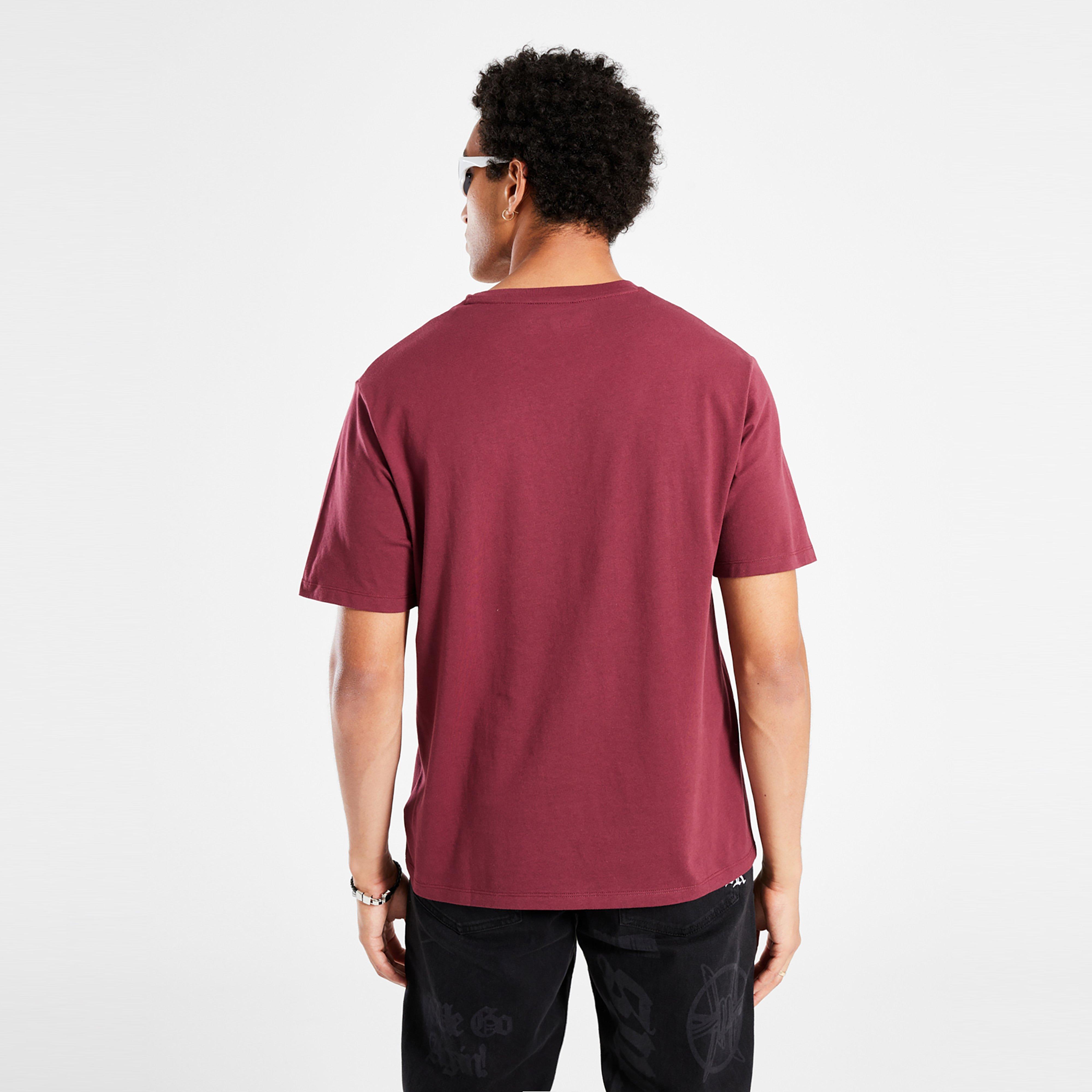 Férfi póló TIMBERLAND PÓLÓ NEW SMALL LOGO PRINT SS TEE BURGUNDY